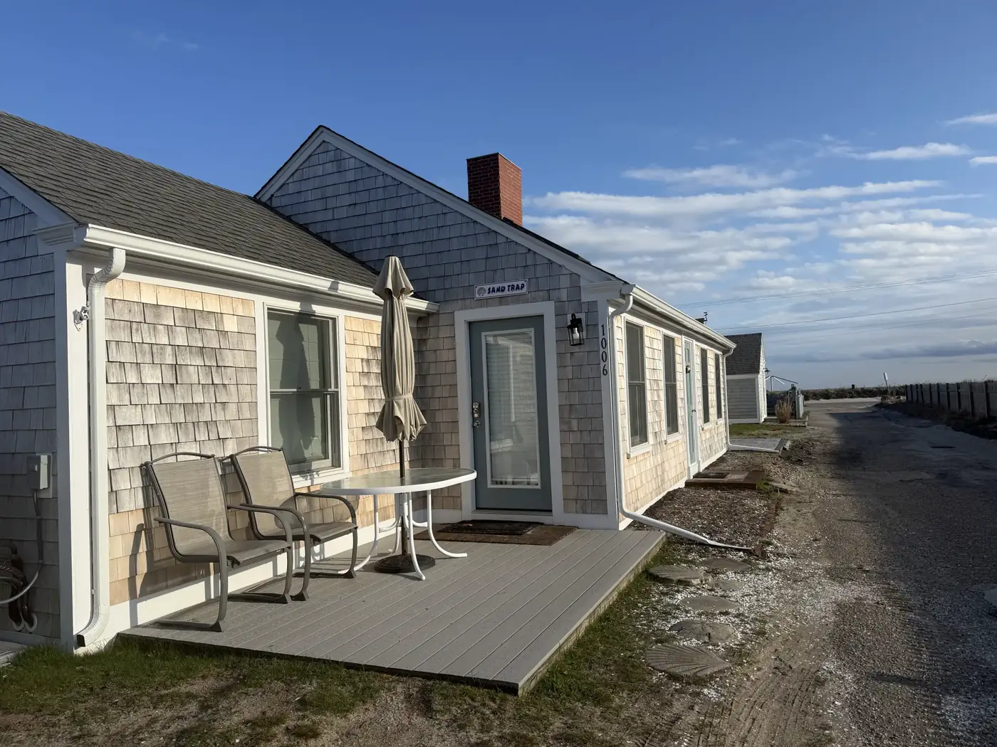 Sand Trap cottage at sunset