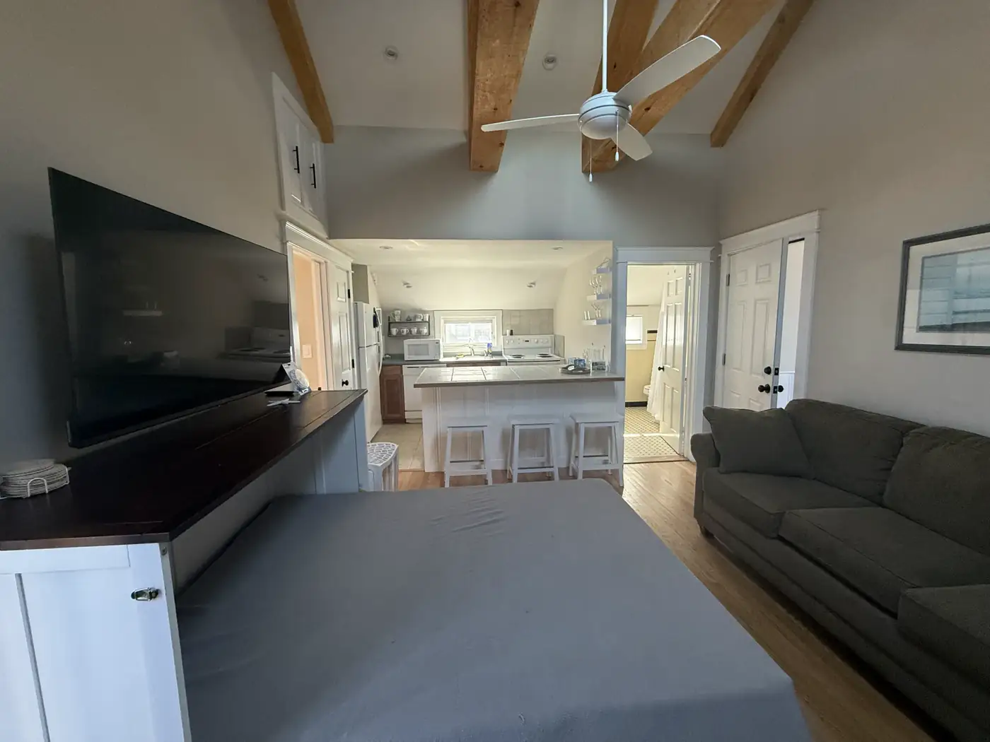 Living room opening to the kitchen