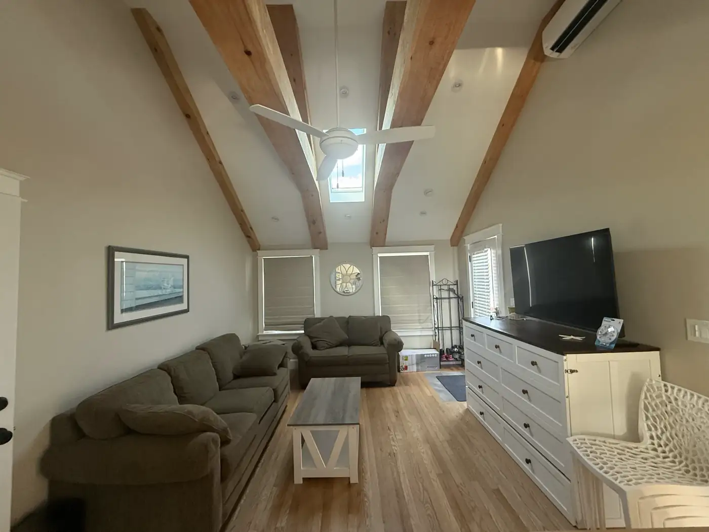 Living room with TV and dresser